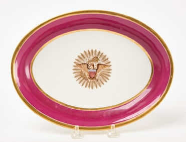 Nast à Paris Porcelain Oval Dish with Great Seal of the United States