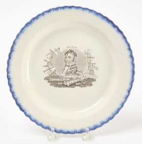 Captain Decator War of 1812 Staffordshire Pearlware Plate