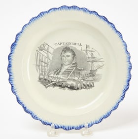 Captain Hull War of 1812 Staffordshire Pearlware Plate