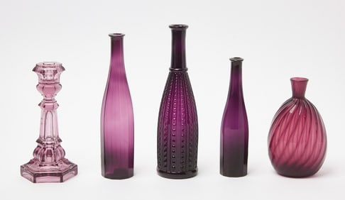 Boston and Sandwich Company-Group of Amethyst Glass