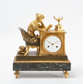 French Empire Sculptural Mantel Clock