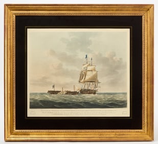 Set of Four Ship Engravings of  Ship 'Java'