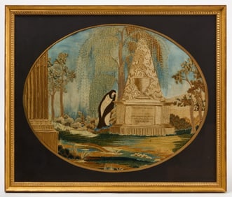 Memorial Needlework on Silk for Child