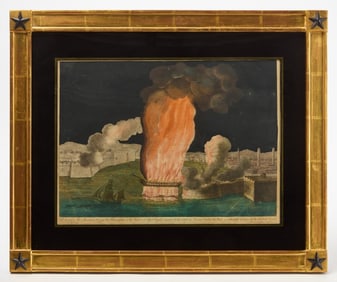 Engraving of 'The Burning of the American Frigate the Philadelphia'