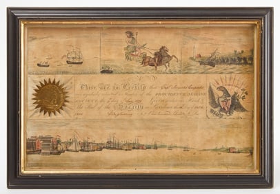 Naval Certificate with Watercolor
