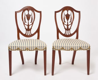 Pair of Federal Shield-Back Chairs with Urns