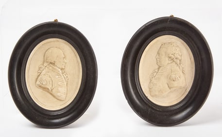 Pair of Miniature Portraits of Admiral Richard Howe and Admiral Duncan