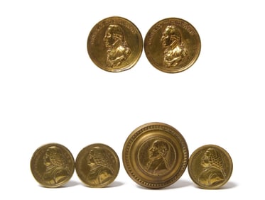 Six Historical Brass Curtain Tie Backs