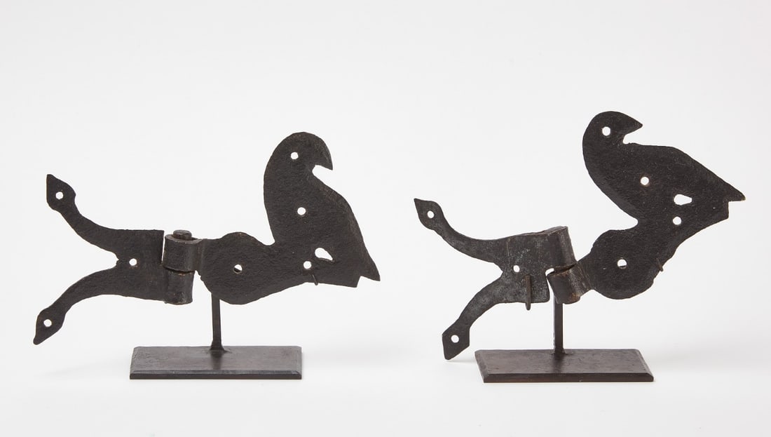 Pair of Door Hinges Attributed to Hopewell Forge, PA (1 of 3)