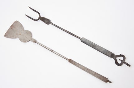 Wrought Iron Roasting Fork and Spatula