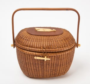 Nantucket Basket Purse with Whale