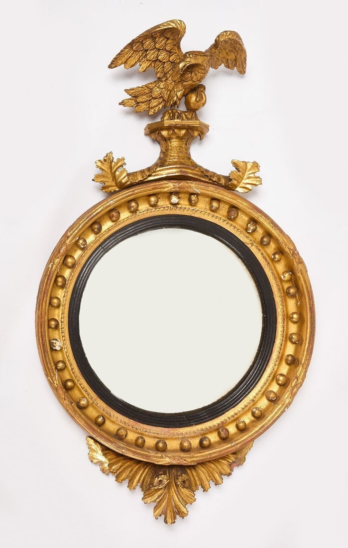 Girandole Convex Mirror with Eagle (1 of 2)