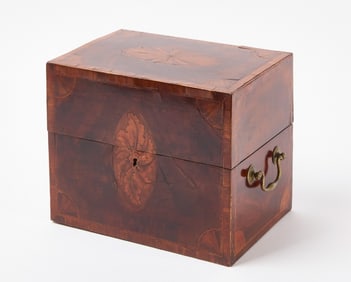 Inlaid Decanter Box with Original Bottles