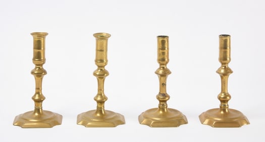 Two Pairs of Brass Candlesticks