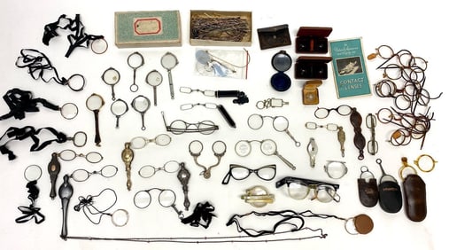 Large Group of Antique Eyewear