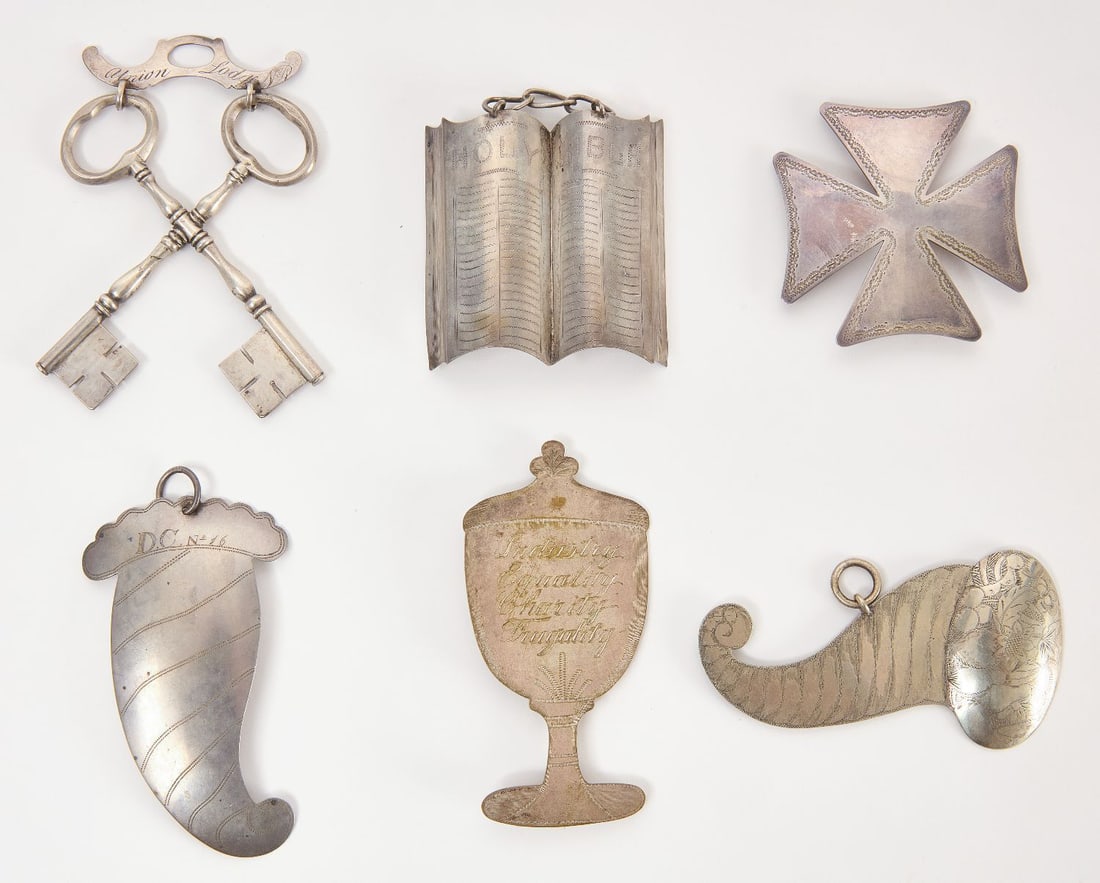 Six Early Figural Fraternal Jewels (1 of 2)