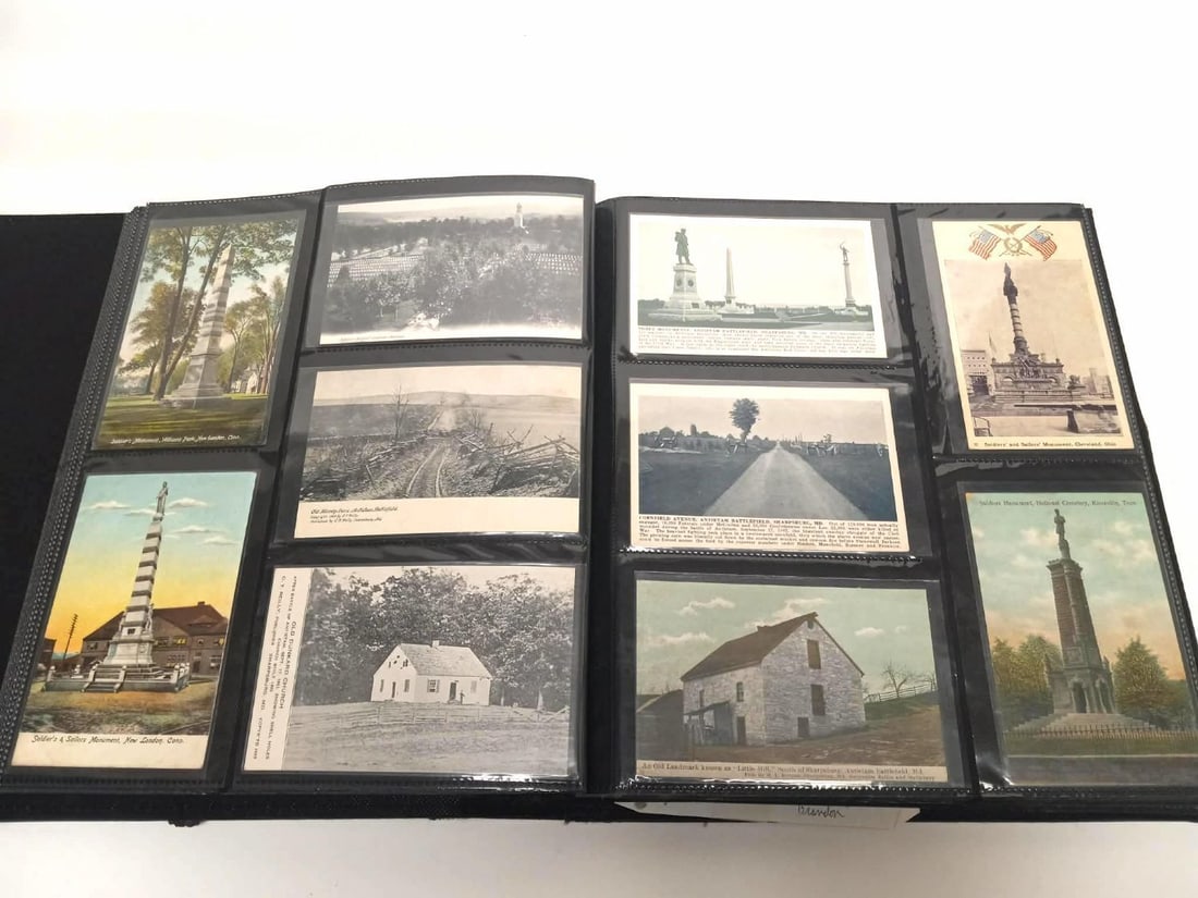 Collection of US Military and Historic Postcards: Collection (approx. 260) postcards with content pertaining to the Civil War, US military and presidents, and historical monuments, graves, and other landmarks. Most if not all are printed cards. Had