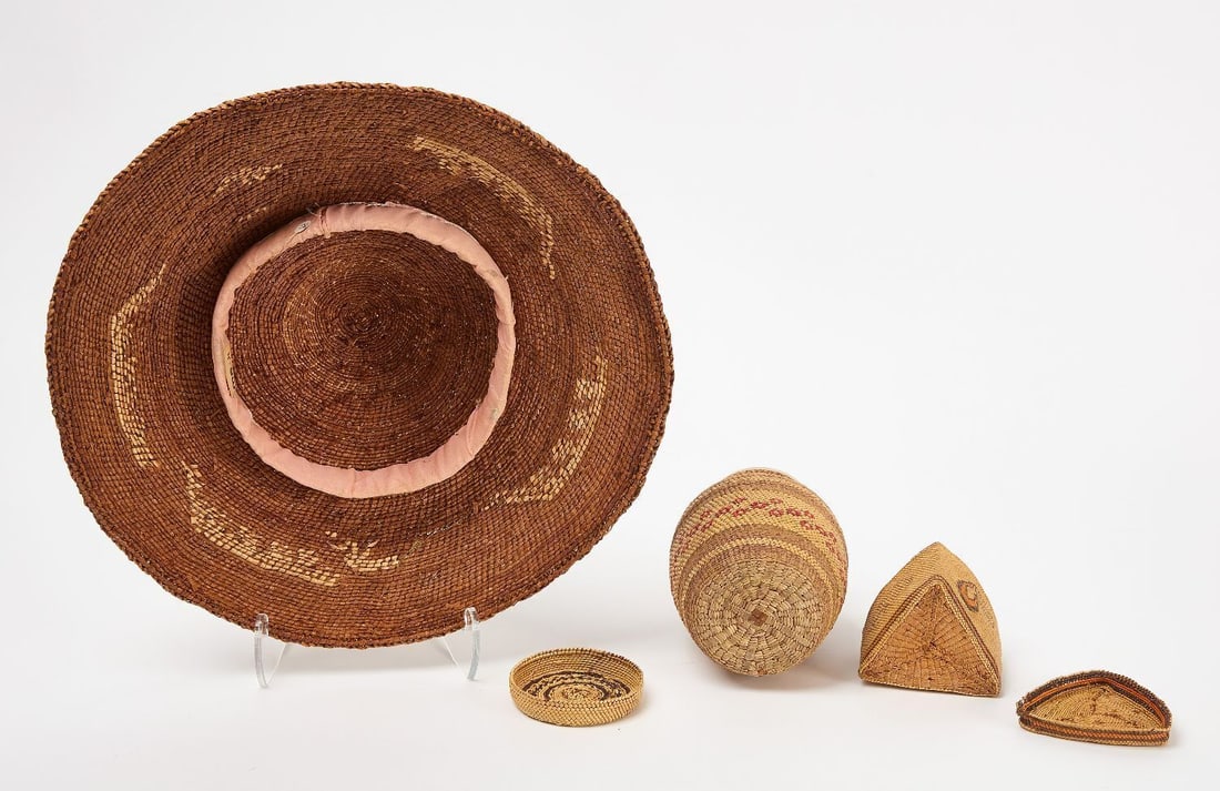 Two Northwest Coast Native Baskets and a Hat - 2