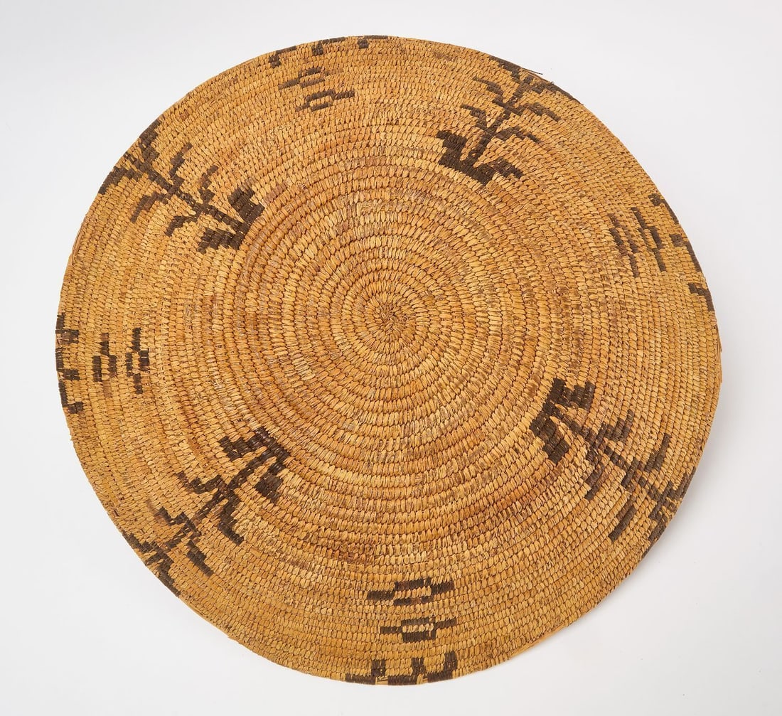 Large Paiute Coiled Basket: Large Paiute coiled basket. Southwestern United States, circa 1900.H 6 in. D 22-1/2 in.