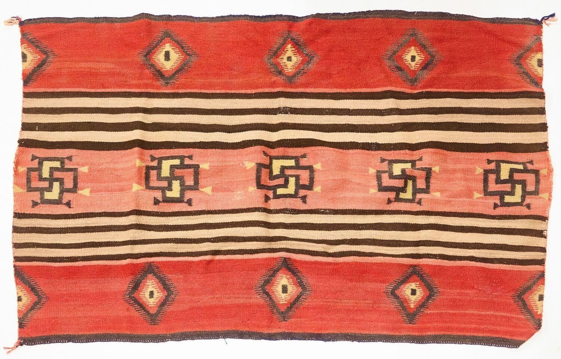 Navajo Women's Blanket: Navajo Women's Blanket. Circa 19th century.L 57 in. W 37 in.