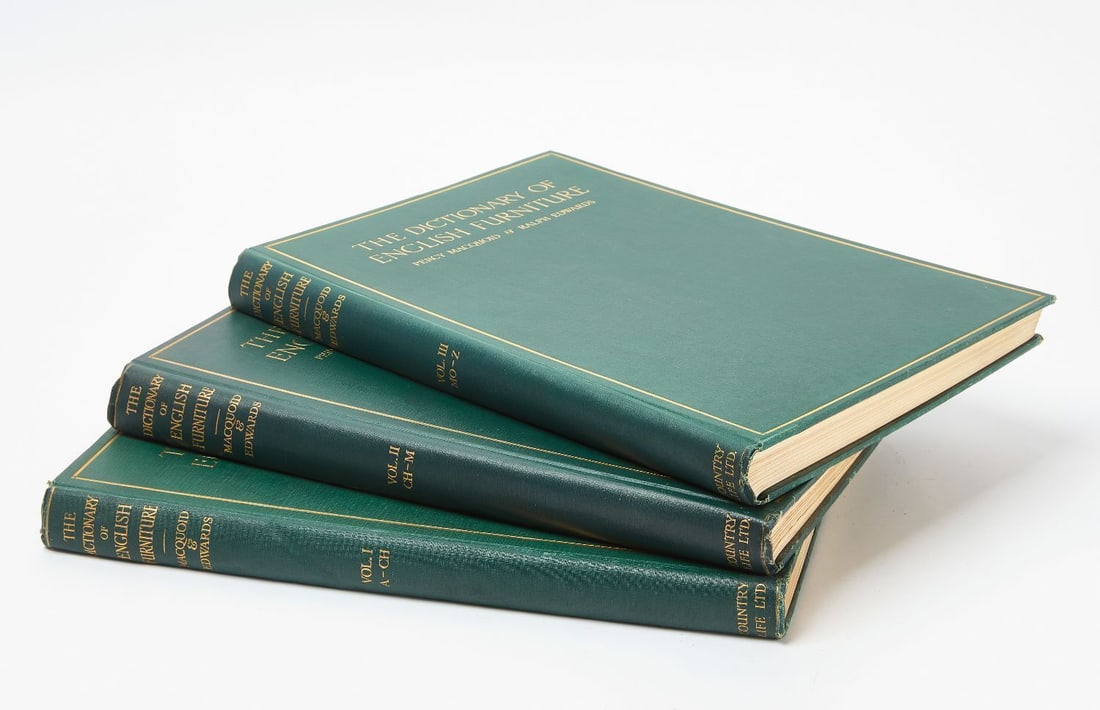 Mccquoid & Edwards The Dictionary Of English Furniture in Three Volumes: The Dictionary of English Furniture from the Middle Ages to the late Georgian Period. By Percy Macquoid & Ralph Edwards. In three volumes. London and New York. 1924. Subscribers List. Profusely