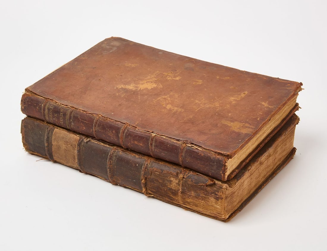 Large 17th Century Sermon Book and 18th Century English Law Book: Robert Sanderson's (1587–1663), Sermons- One of the early editions of Sanderson's sermons, complete with Isaac Walton's preface, published in London, 1689. Together with a 1741