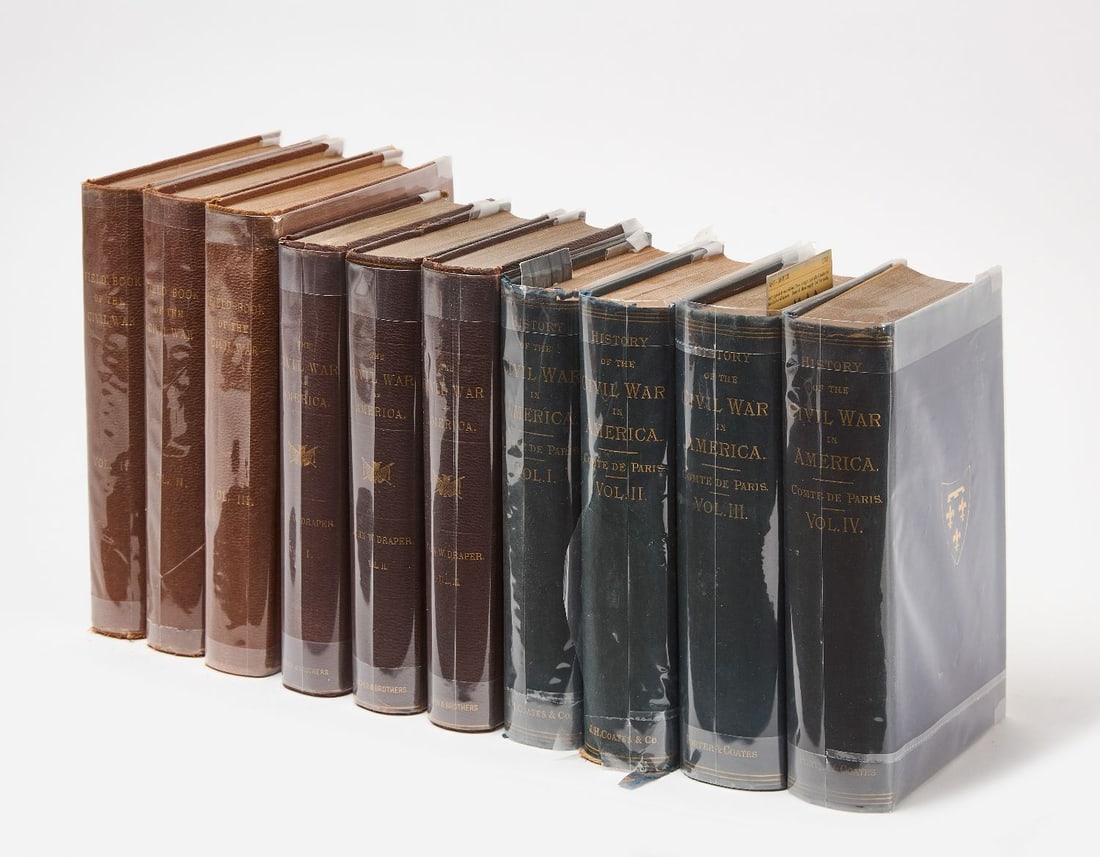 Civil War History Books Three Fine Sets 10 Volumes: Three fine sets of Civil War history books to include: 1. Draper, John. The Civil War in America. New York. Harper & Brothers, 1867. 3 vols. 8vo. 2. Lossing, Benson. The Pictoriual Field Book of t