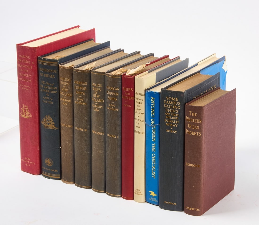 Lot of Eleven Classic Books on Ships and the Sea (1 of 3)