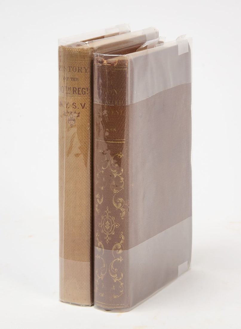 Two Wartime and Immediate Postwar New York Regimental Histories: Two Early Postwar Naval and Military Histories, includes: 'History of the 60th Regiment N.Y.S.V., by Richard Eddy, Chaplain, pub. by author, Phila., PA, 1864, and 'The Iron Hearted Regiment