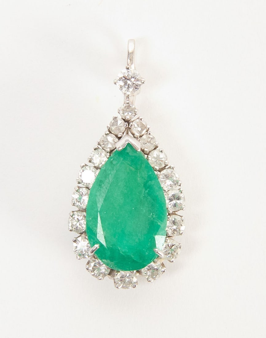 Emerald and Diamond Pendant (1 of 2)