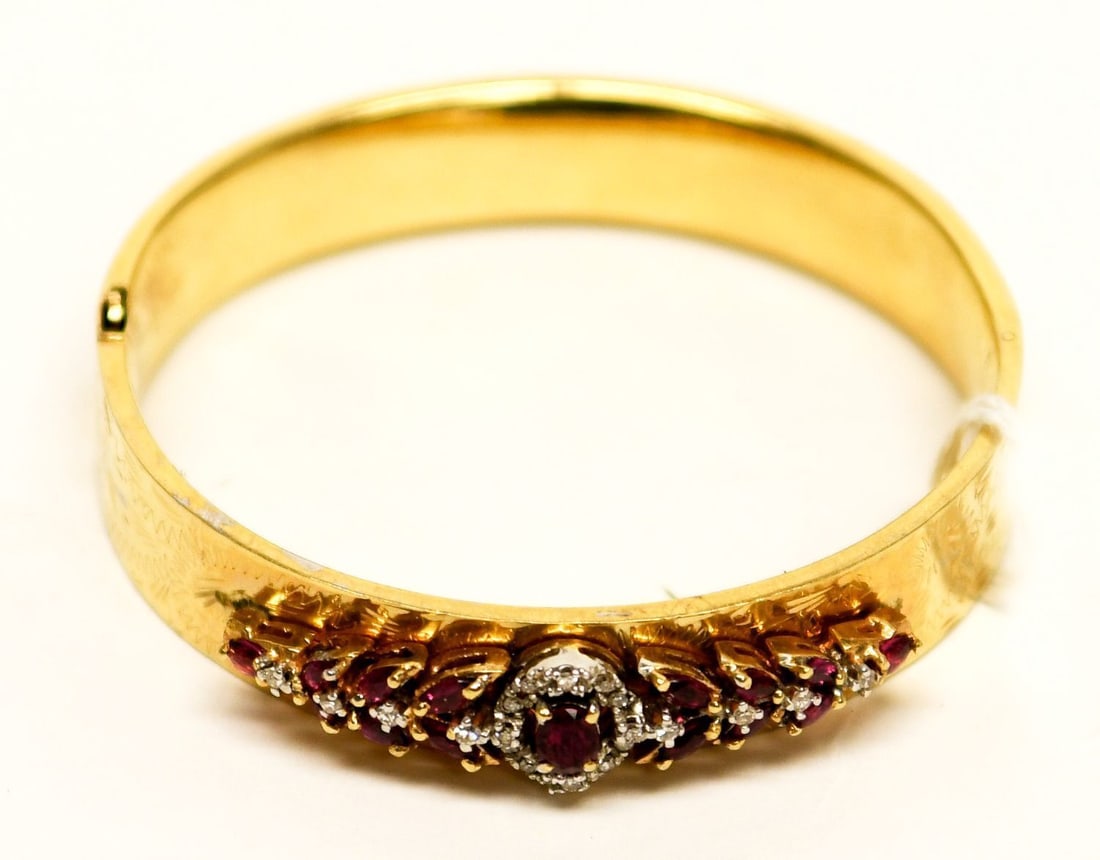 14k Diamond and Ruby Bracelet - 2