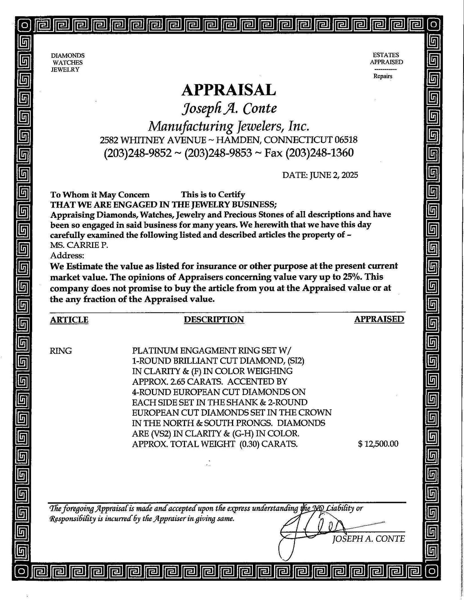 Platinum Diamond Ring - 3