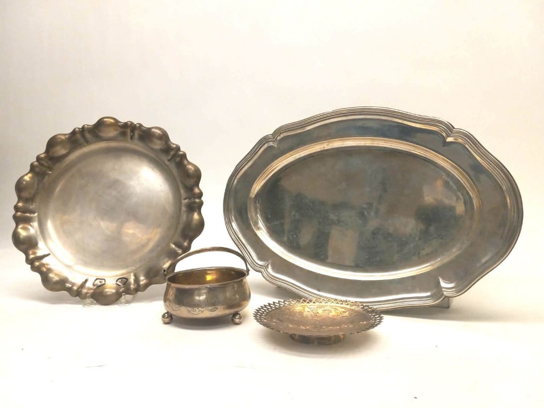 Four Pieces of Russian or Scandinavian Low-Grade Silver (1 of 1)