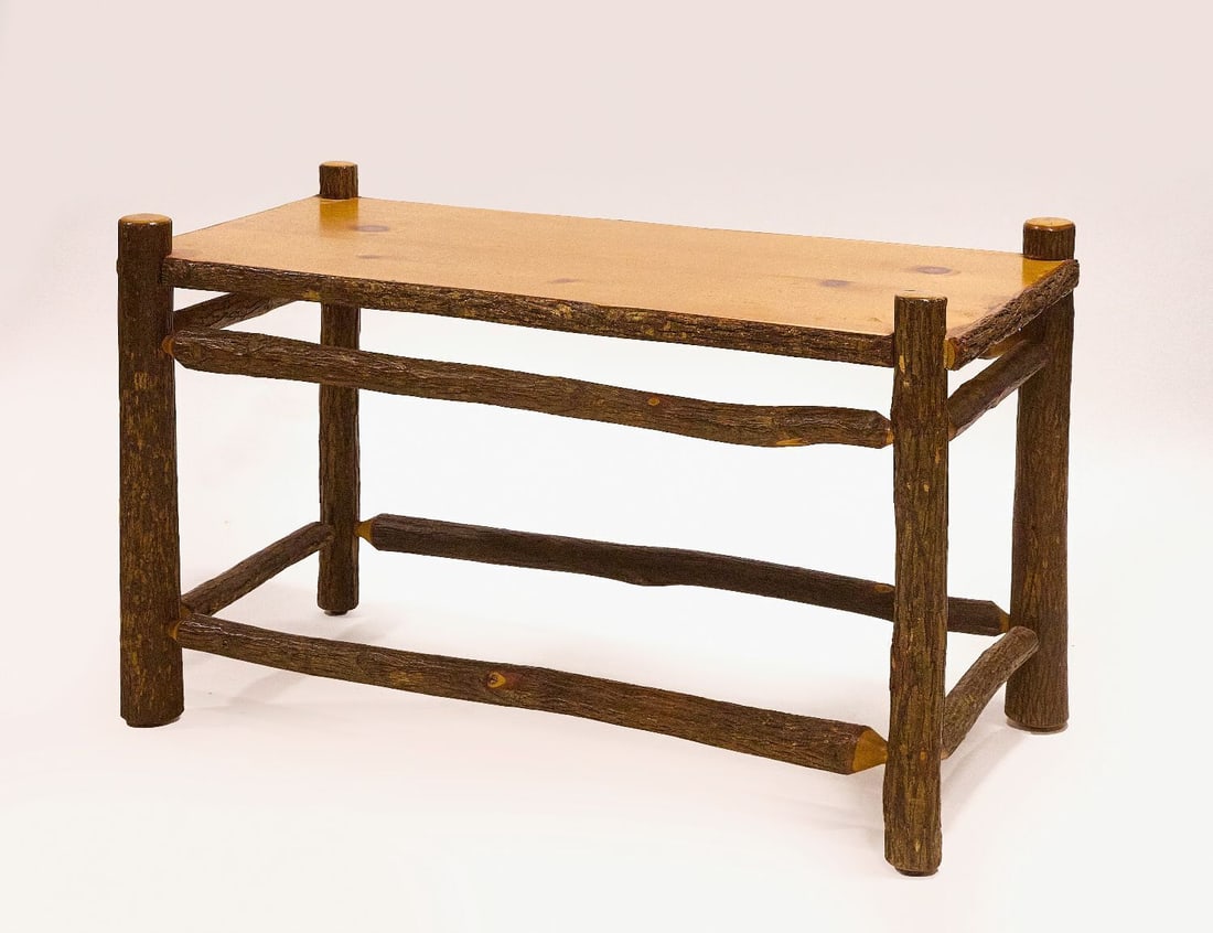 Old Hickory Table: Old Hickory table. H 28-1/4 in. W 47 in. D 24 in. 