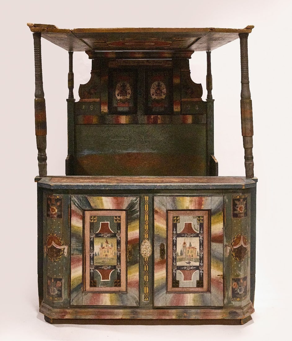 Exceptional Paint-Decorated Bedstead (1 of 8)