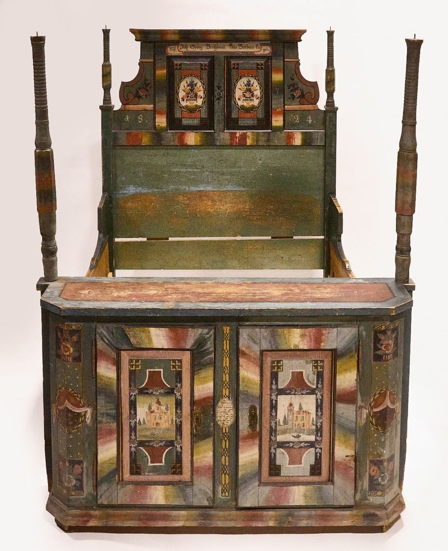 Exceptional Paint-Decorated Bedstead - 2