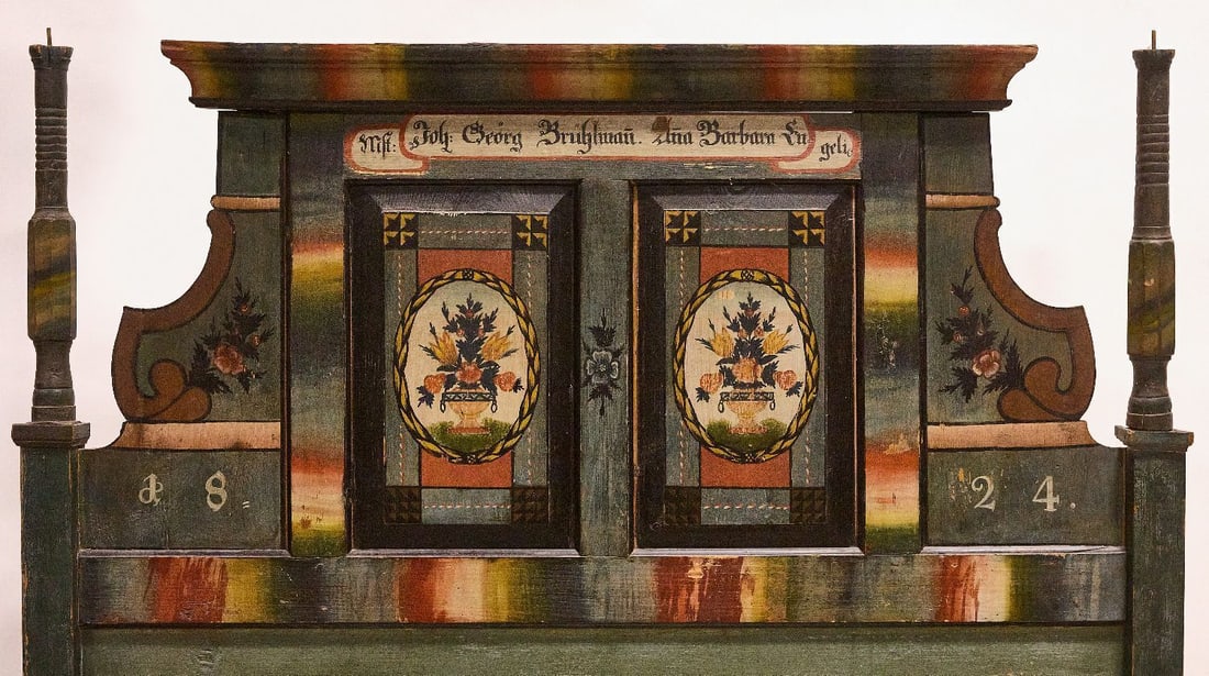 Exceptional Paint-Decorated Bedstead - 4