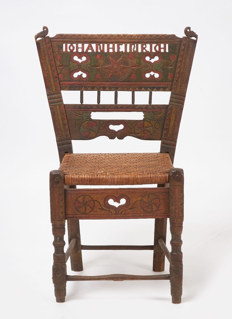 Carved and Painted Chair (1 of 5)