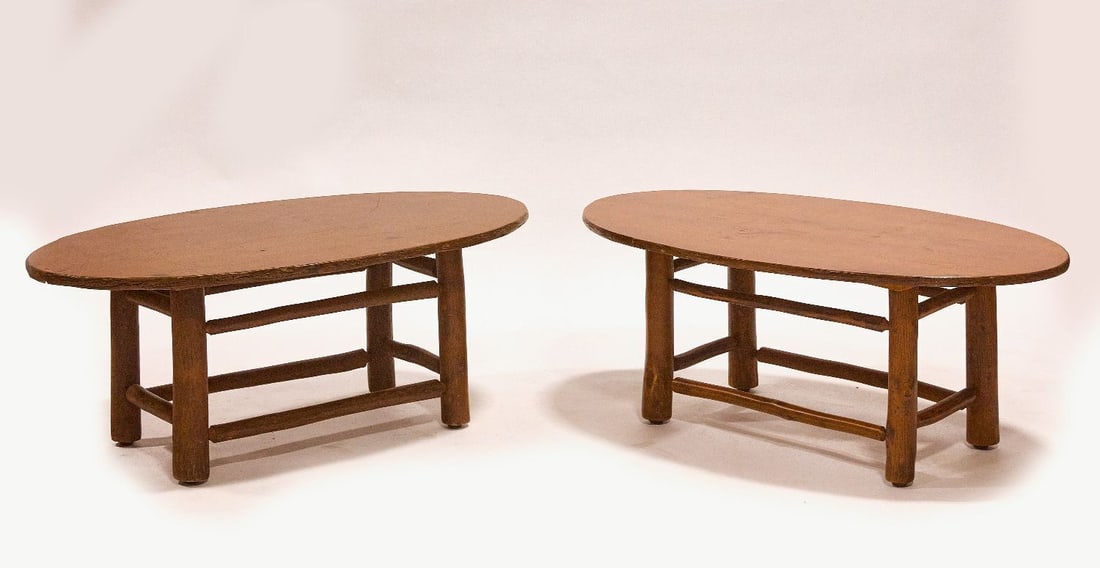 Pair of Old Hickory Oval Tables (1 of 3)