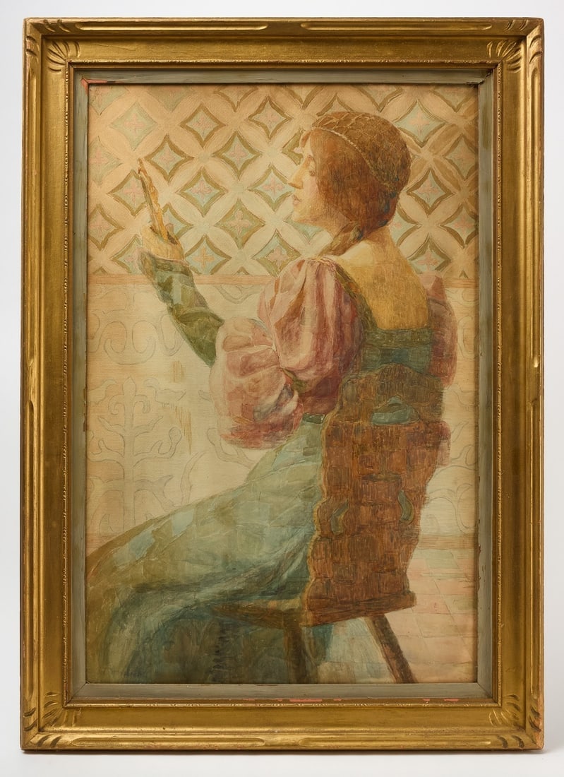W. Russell Flint - Watercolor of a Lady: William Russell Flint (1880-1969) - Portrait of a lady in an interior, reading. Watercolor on paper. Frame appears orignal. Signed in pencil LL.Frame: H 45 -3/4 in. W
