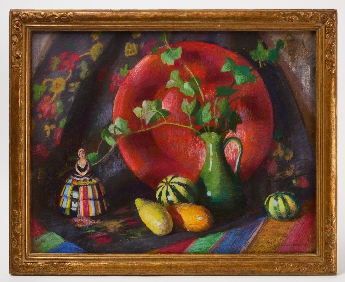 Exene Reed Meyersham - Pastel on Paper: Exene Reed Meyersham (Rhode Island 1886-1978) - Pastel on Paper in it's original gold leaf frame. Signed in pencil LR. Rhode Island, circa 1940.Frame: H 25-1/2 in. W 31-1/2 in.Sight: