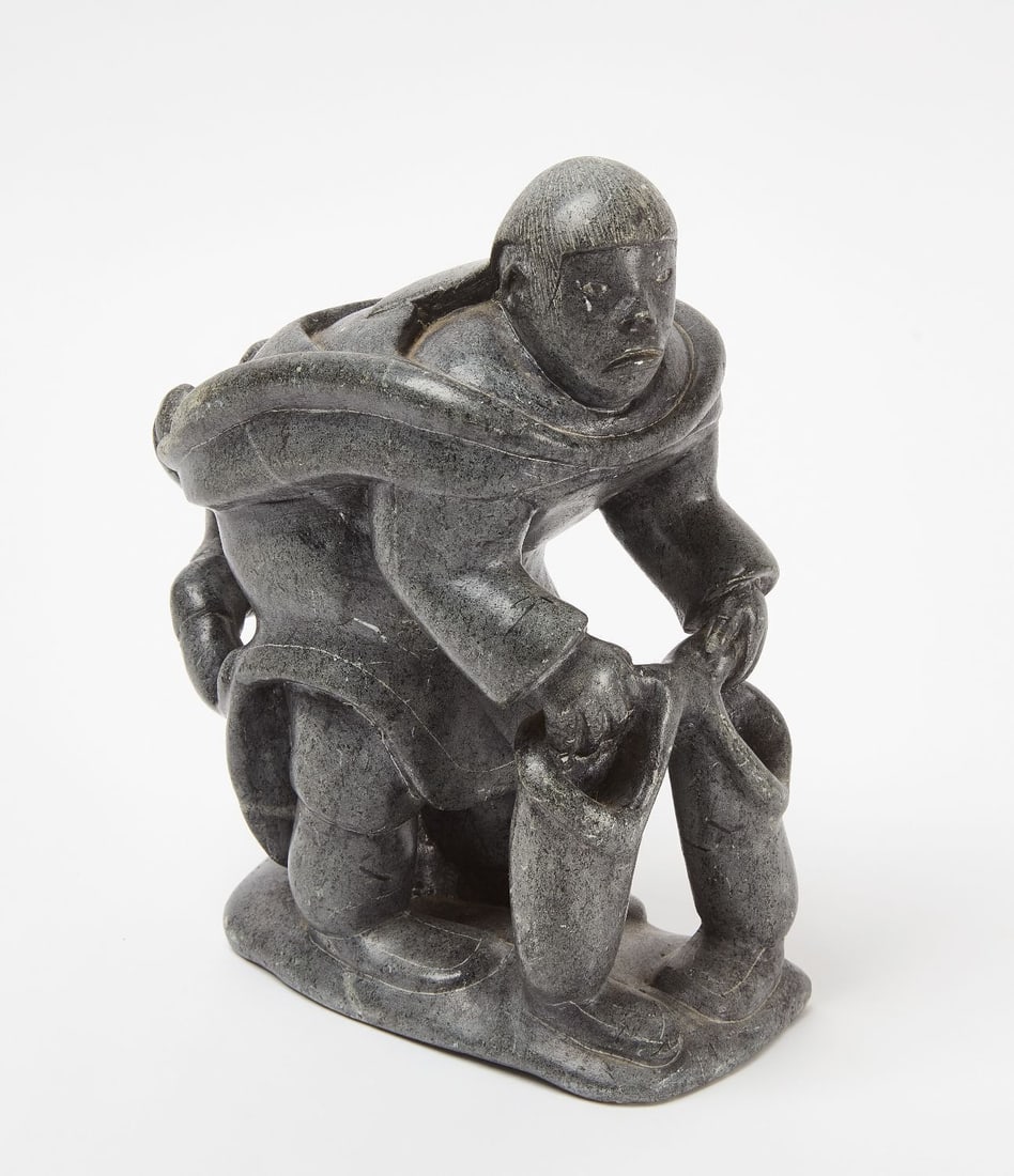 Eskimo Soapstone Figure with Child (1 of 5)