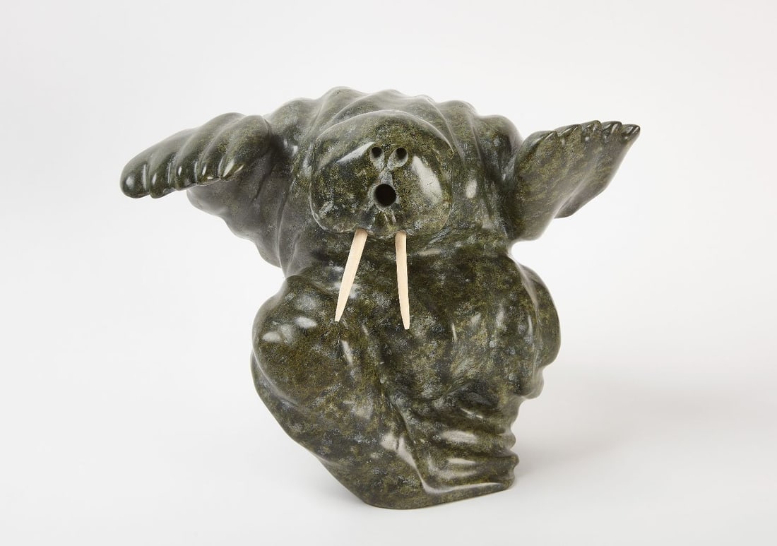 Large Inuit Carved Stone Walrus (1 of 4)