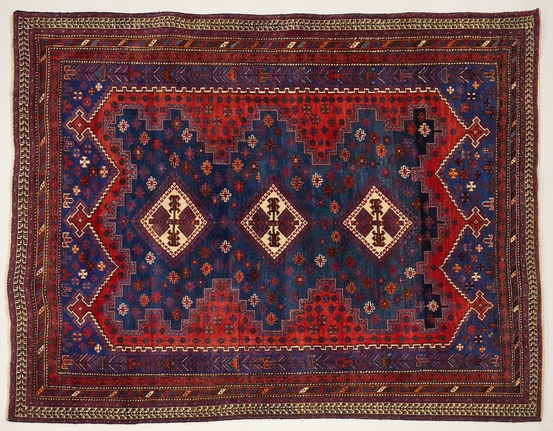 Oriental Carpet Rug: Oriental carpet. Mid 20th century. L 89 in. W 69 in.