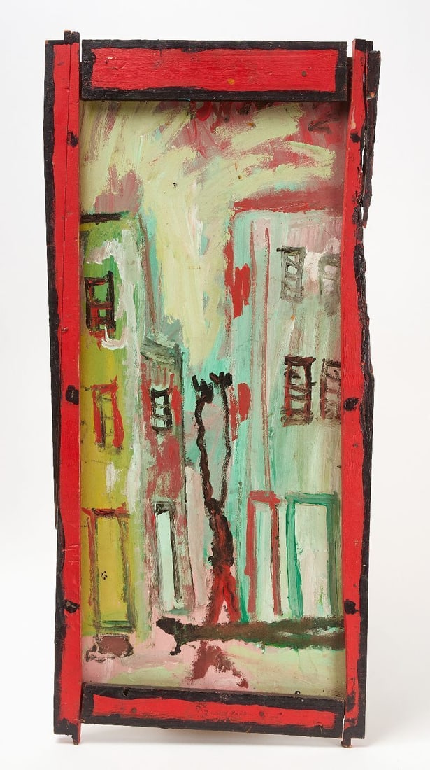 Purvis Young - Cityscape on Board (1 of 2)