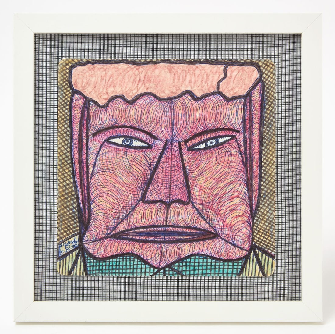 Ted Gordon - Slavic American: Ted Gordon (American, b. 1924), Slavic American. Marker and ink on paper. Frame: H 13-1/4 in. W 13-1/4 in. Paper: H 9-1/4 in. W 9-1/4 in.Provenance: From the private collection of Charles Locke,