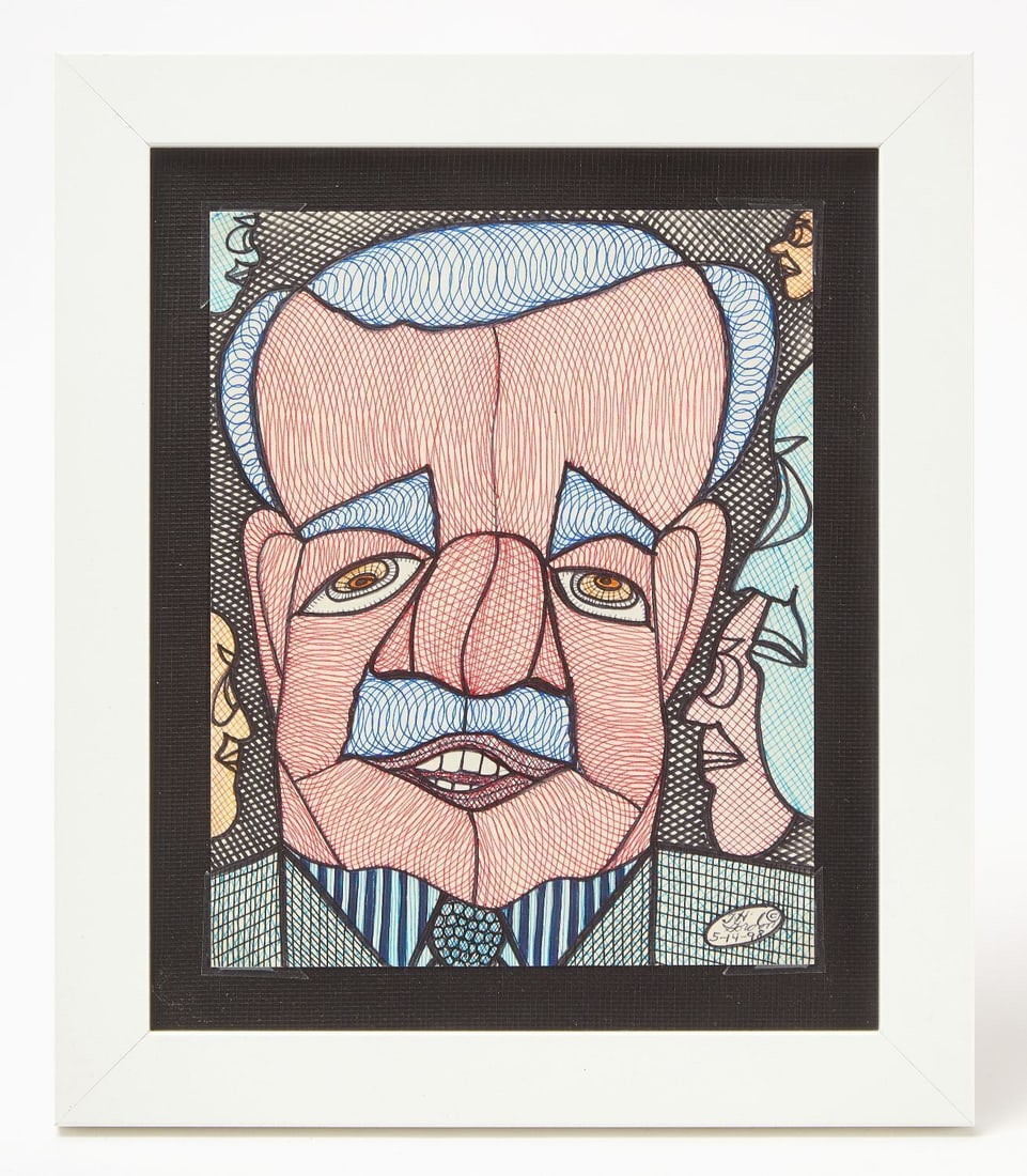 Ted Gordon - Glow of Achievement: Ted Gordon (American, b. 1924) 'Glow of Achievement'. Ink and colored marker on paper. Signed LR and dated 1998. Frame: H 14-1/8 in. W 12-1/8 in. Paper: H 10 in. W 8 in.Provenance: From t