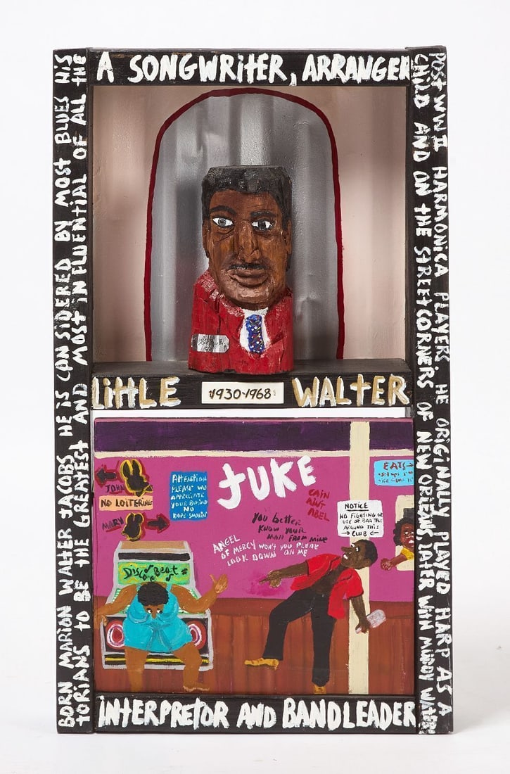 Charles Gillam and A.J. Boudreaux - Little Walter Obituary Shrine (1 of 3)