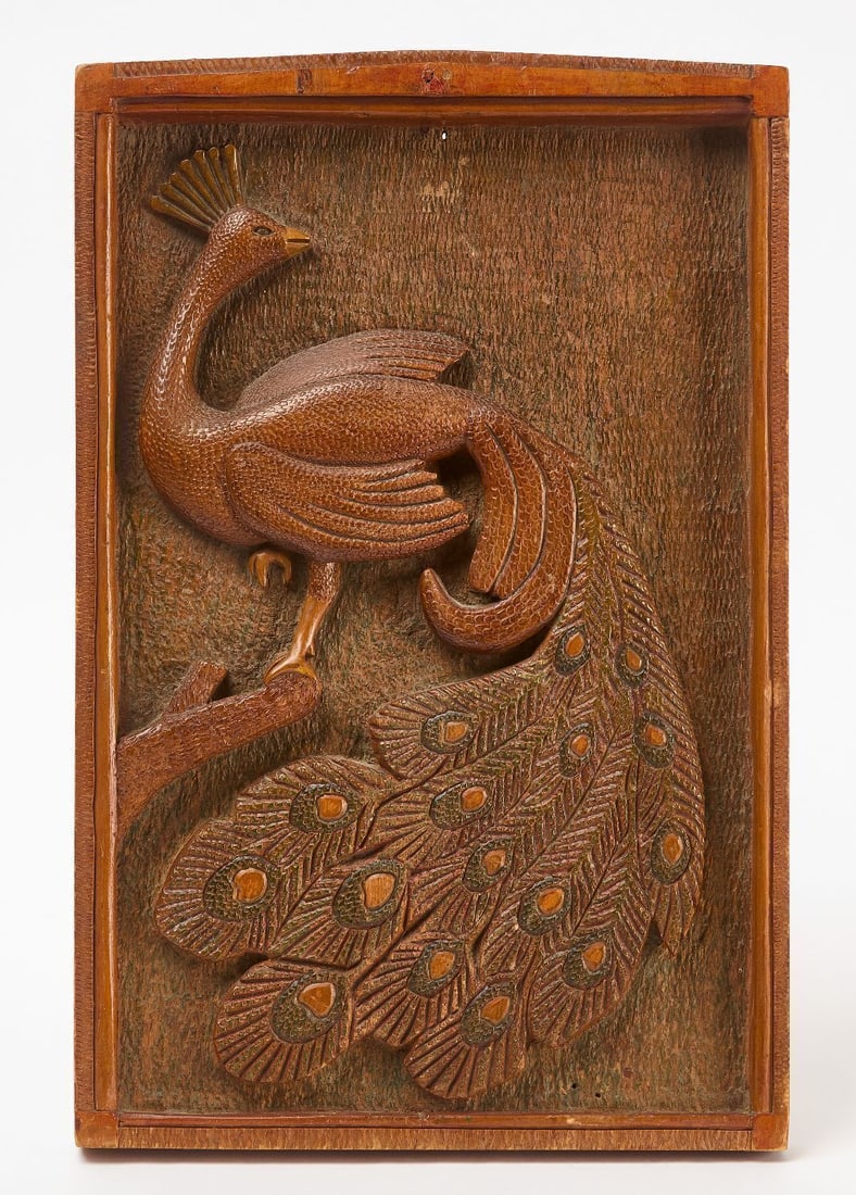 Folk Art Peacock Plaque (1 of 5)