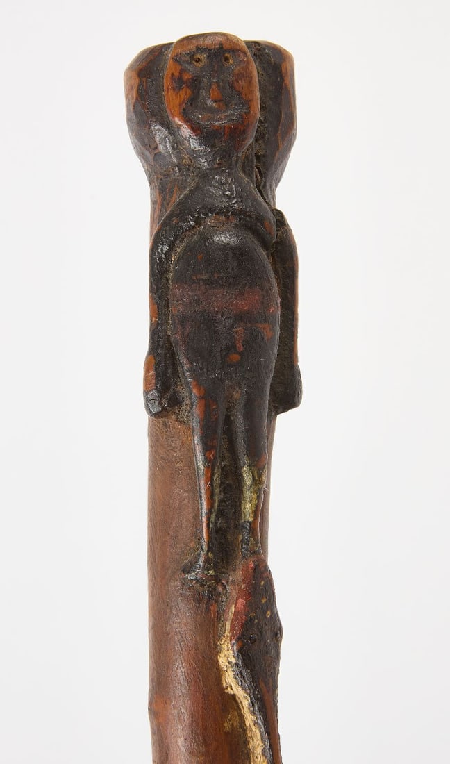 Folk Art Walking Stick with Snake (1 of 3)